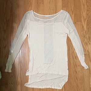 Nordstrom Lush light pink mesh long sleeve top